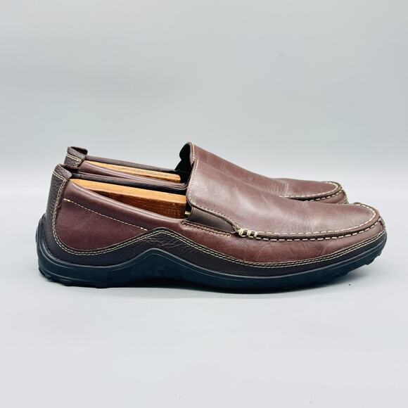 Cole Haan Shoes Mens 10.5 Brown Leather Slip On Moc Toe Loafers Casual Comfort main image 4